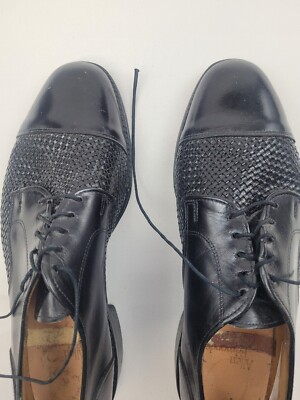 Allen Edmonds Lauderdale Mens 9.5 D Black Woven Cap Toe  display picture 3