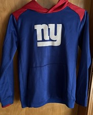 NY GIANTS NFL TEAM APPAREL YOUTH LARGE BLUE HOODIE  B26 