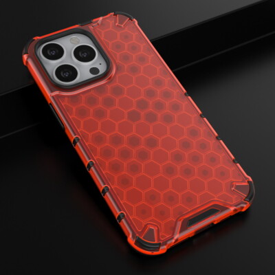 Transparent Case For iPhone 16 15 14 13 12 11 Pro Max Honeycomb Shockproof Cover