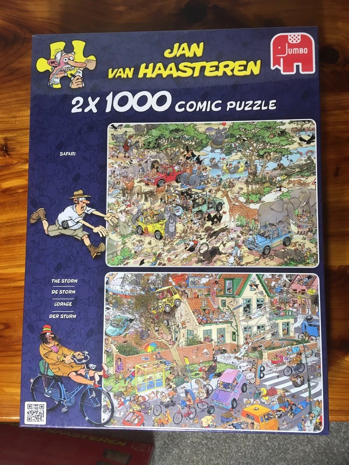 SEALED Jumbo 19001 Jan Van Haasteren  Puzzle (2x1000 pieces), Safari, The Storm