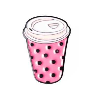 Coffee  /  Tea To Go Enamel Lapel Pin, Travel Cup Hat / Backpack Pin