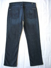 7 For All Mankind Jeans Womens Straight Ankle Jeans Sz 27 Dark Blue Stretch L26