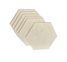 Unfinished Wooden Panels for Painting, Blank Wood Hexagon Framed Boards for C...