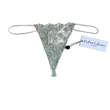For Love Lemons Lace Rhinestone's Thong Sage - S. 79