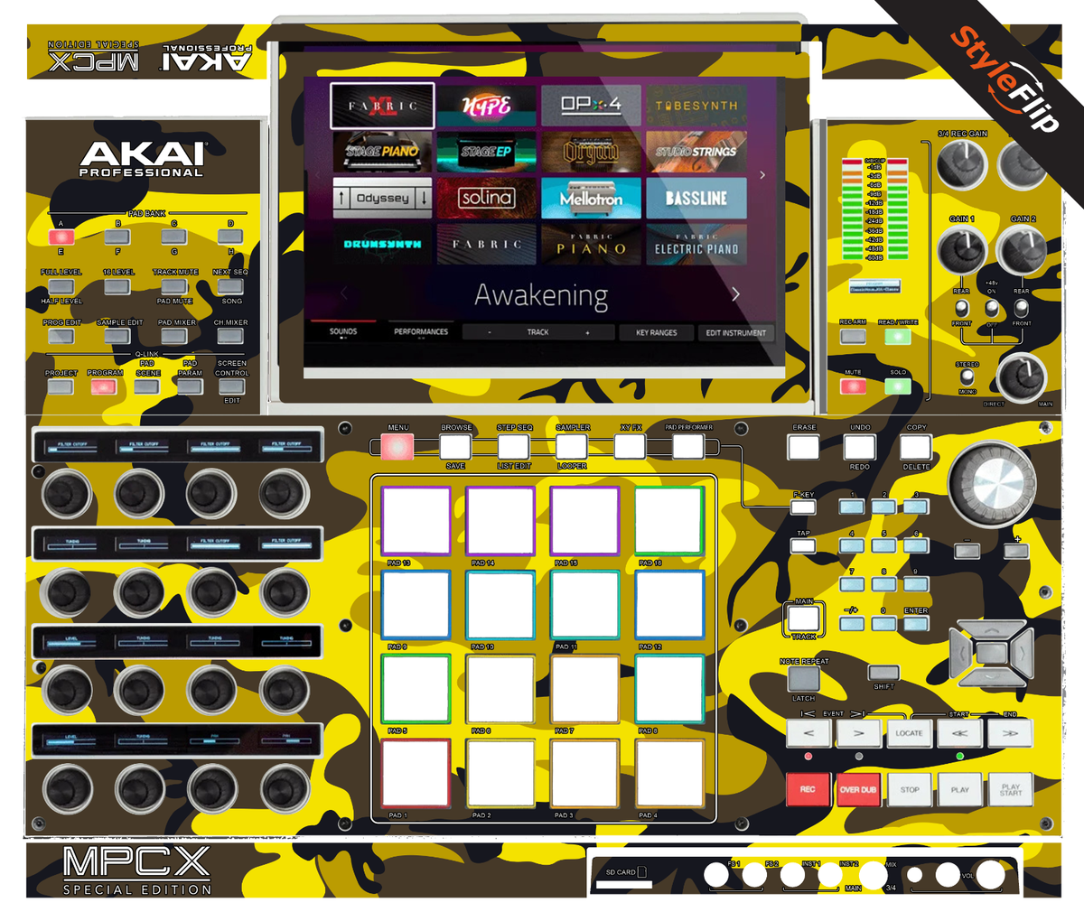 Akai MPC-X SE Skin | Camo Yellow | Protective Decal | StyleFlip