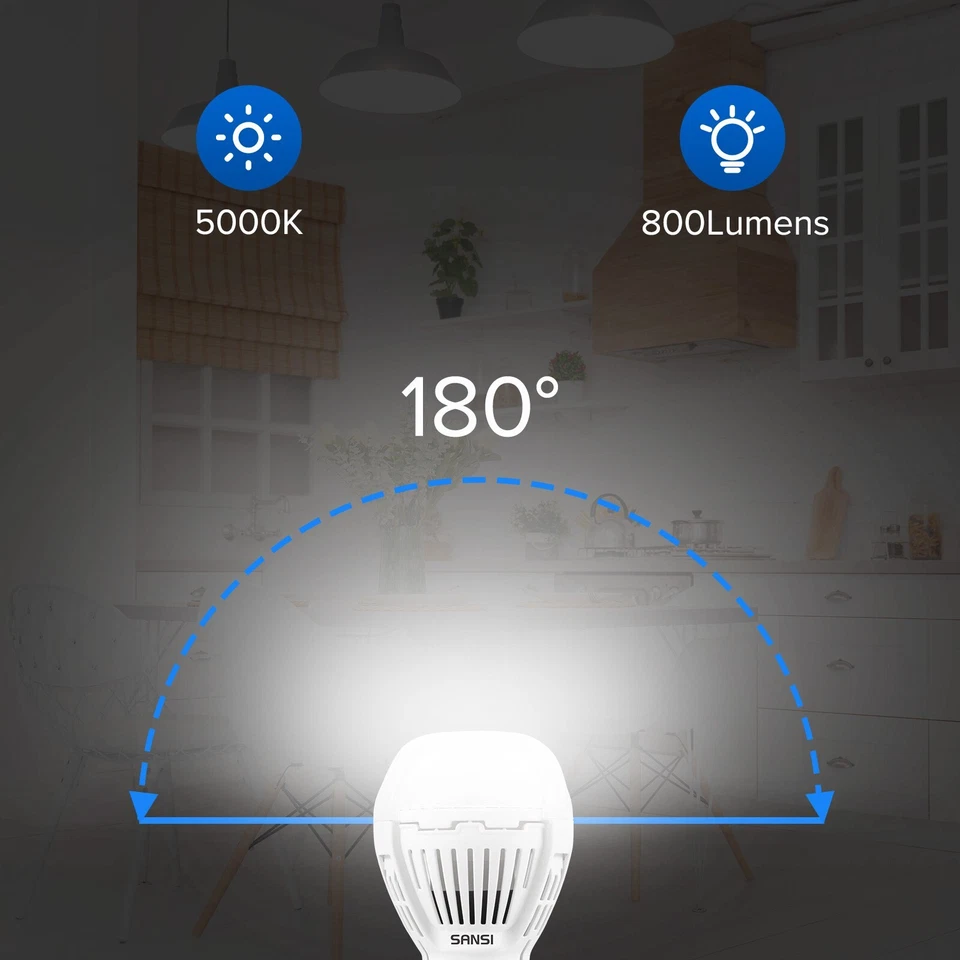 2 pcs A15 LED Light Bulb Dusk-to-Dawn Auto On/Off 8W=80W 5000K Night Lights E26 - Image 3 of 4
