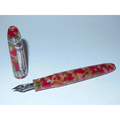 Stylo Plume Delta Sorrente Rouge/vert/sterling 18K F - NEUF Dans Boîte - Édition Limitée #000/100