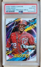 🔥2020 Topps Chrome MLB Baseball #FP6 Juan Soto Fire Preview NBCD PSA 10 Pop 6📈