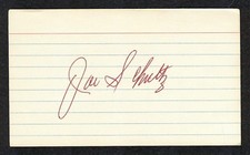 JOE SCHULTZ {1918-1996} Signed 3x5 Index Card SEATTLE PILOTS Manager COA