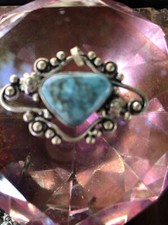 Ciondolo collana  pendente  argento antico design turchese