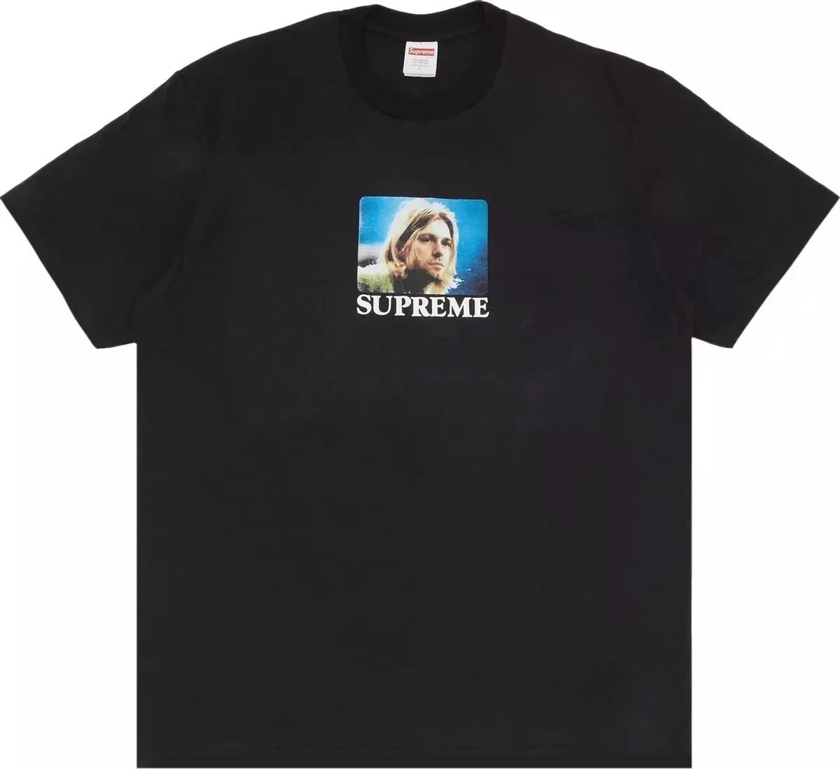 T shirt photo Supreme Kurt Cobain taille L noir SS23 NEUF SCELLÉ authentique ✅