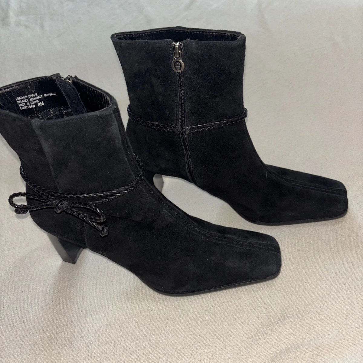 Bottes Femme Etienne Aigner Noires - Genouillères, Simili Cuir Et Daim, Pointure 9M US