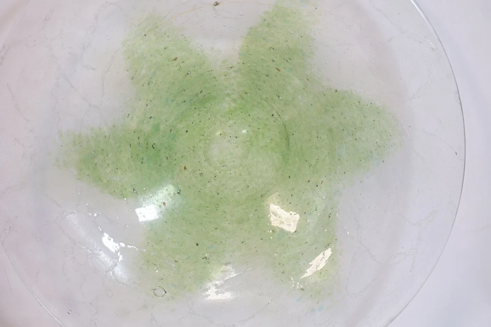 Rareza Original Loetz Bauhaus Vidrio Cuenco Cuenco De Frutas Estrella Verde - Imagen 2 de 4