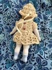 Antique 4.5" ALL BISQUE Miniature YOUNG GIRL Doll CUSTOM OUTFIT — photo 3