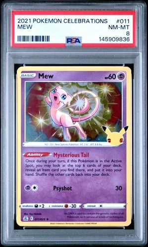 2021 POKEMON CELEBRATIONS #011 MEW PSA 8