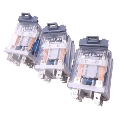 Lot of 3 Finder 62.82 Ice-Cube Relays, DPDT, 16A Max, 8-Pin, 24VDC Coil