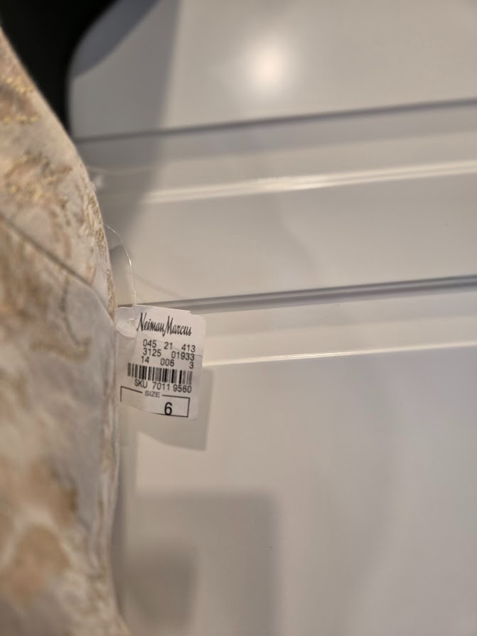 David Meister Cream & Gold Brocade Cocktail Dress - Womens size 6 NEW