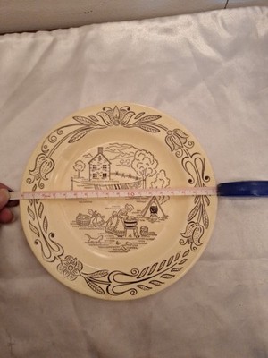 Bucks County 1955 Handled Cake Plate Royal Sebring OH Amish Farm Scene C53