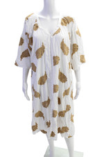 August Higher Than The Sun Womens Cotton Embroidered Dress White Size S