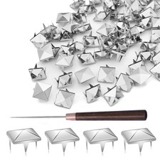500Pcs 10mm Square Pyramid Studs 10mm Cap Studs 10mm Studs  Tool Silver 500pcs