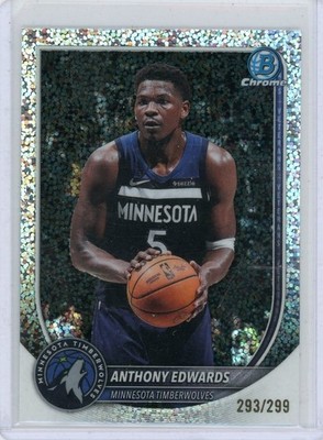 2025 Bowman Chrome #BCV-103 Anthony Edwards Speckle /299 Timberwolves