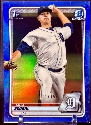 2020 Bowman Chrome Prospects Tarik Skubal 1st Blue Refractor /150 Tigers Dodgers