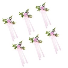 6 Pack Wedding Aisle Decorations Pew Flowers Chair Artificial Flowers Pink