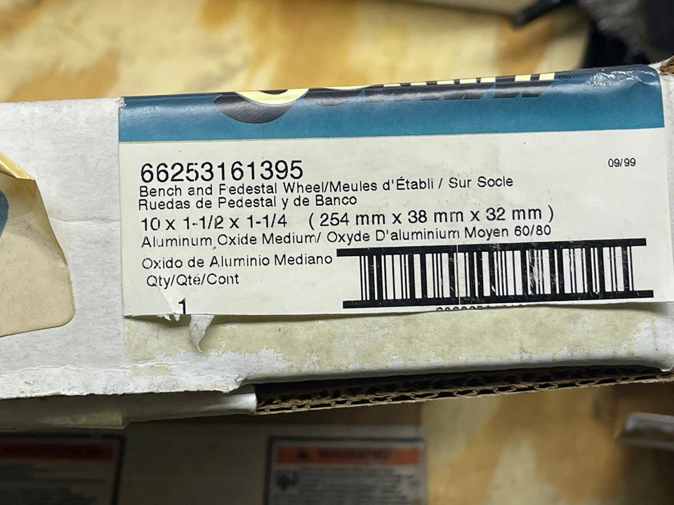 Norton Gemini Grinding Wheel 66253161250 10"x1 1/4 x1 1/4 Coarse 36/46 2485RPM  - Image 4 of 4