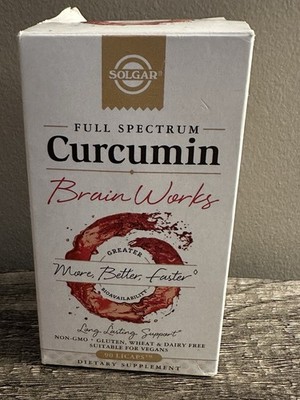 Solgar Full Spectrum Curcumin Brain Works 90 Licaps BB 12/22