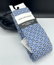 VAN HEUSEN Men's Polyester Tie  Navy Blue  Geometric  NEW MSRP: 45.