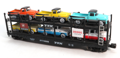 #ad Menards TTX Auto Carrier w 1957 Dodge O Gauge $70.00