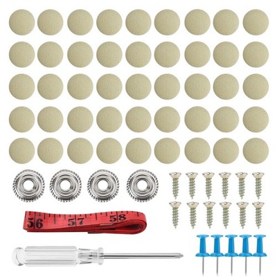 202 Pieces Car Roof Headliner Repair Button Kit, Ceiling Fabric Beige 