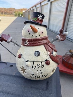 Cracker Barrel 14'' Snowman I Love Snow Days Lighted Snowman Decor TESTED & WORKS