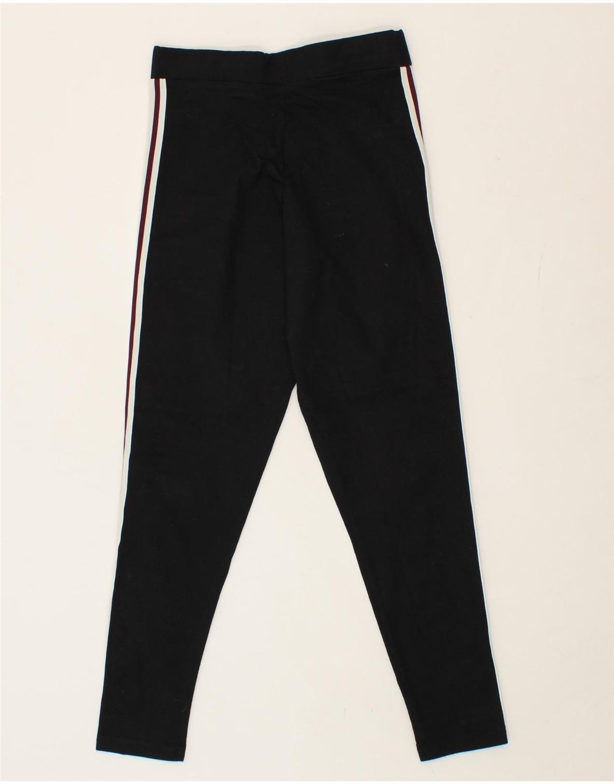 FILA Leggings donna UK 10 piccoli neri a righe cotone JO02
