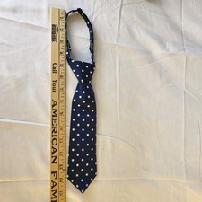 Polarn O Pyret Kids Navy White Polkadot Adjustable Necktie with Snap