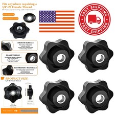 Black Nylon Screw On Knobs 4 Pcs 1/4 Inch 20 Fully Threaded for Versatile Use