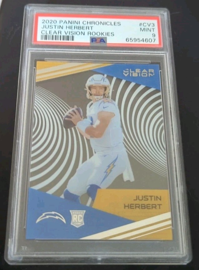 2020 Panini Chronicles - Clear Vision Rookies #CV-3 Justin Herbert (RC) PSA 9