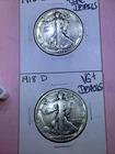 Bulk Lot Of 2 1918-D + 1918-S Liberty Walking Half Dollar Silver 50C Details