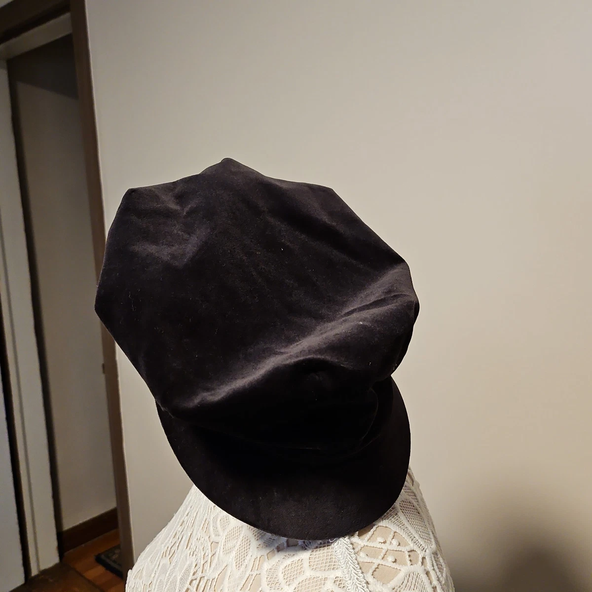 Velvet Burberry Newsboy Hat Black Size Medium Burberry Women main image 4