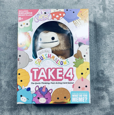 Squishmallows Take 4 Card Game + Benny The Bigfoot Plush UNOPENED Box - RARE