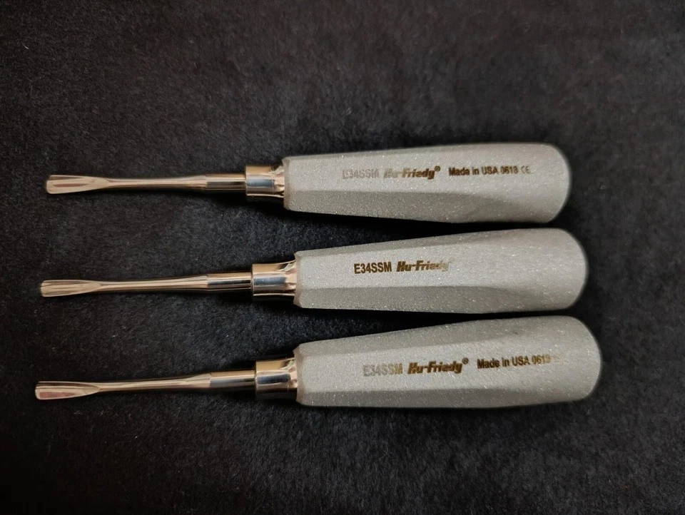Lot Of 3 HU FRIEDY Dental Elevator Combo No 301 302 303 Apexo E301 E302 E303 - Image 2 of 3