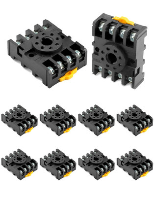 8 Pins Relay Socket 10 Pack 600 V 10 Amp Octal Socket with Pressure Clamp Screw