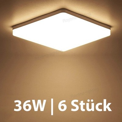 6x 36W LED Deckenleuchte Warmweiß Deckenlampe Badezimmer Küche Flur lampe Balkon