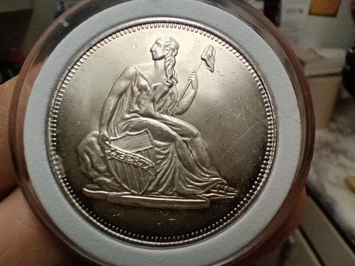 Seated Liberty Design 1 Troy Oz .999 Silver Bullion Round - Very Nice Round!
