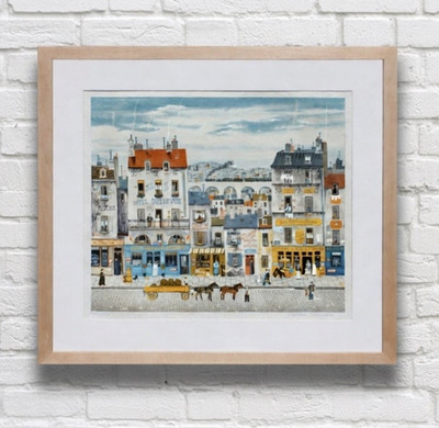 Michel Delacroix Orig. Lithograph Paris Chemin du Fer Hand Signed