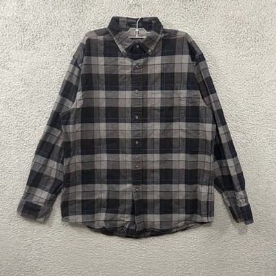 Pendelton Shirt Men Large Gray Plaid Check Long Sleeve Button Down Mason Flannel