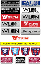 Wilton Vise Aluminum Side Plaques - Decal Sticker Badge Plaque Label Logo