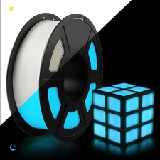 TECBEARS Glow in The Dark PLA Filament 1.75mm White to Glow Blue 3D Printer 1KG