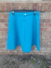 Vintage 70s Turquoise A-Line Skirt Size 30in Retro Modest Skater Disco Spring