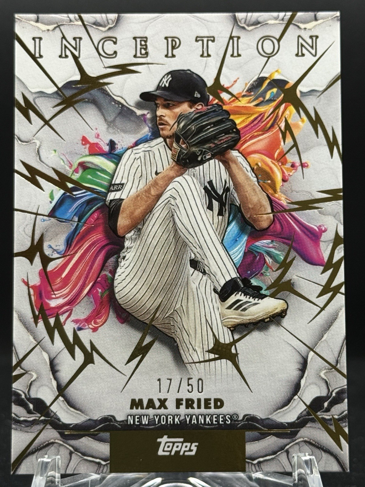 2025 Topps Inception Max Fried #58 Gold Electricity /50 New York Yankees